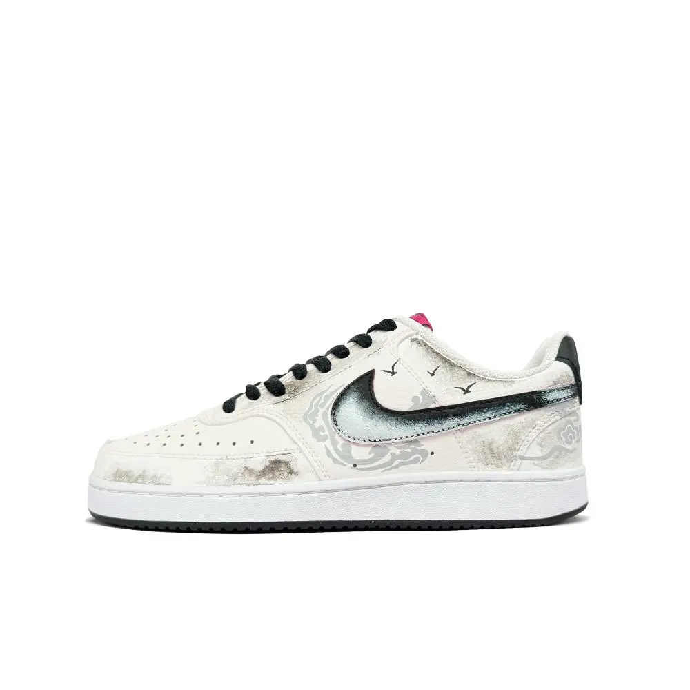 Nike Court Vision 1 Fleeting Life Half Roll Abrasion Resistant Low top Skateboard Shoes Unisex Gray