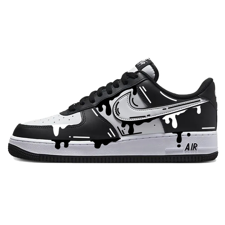 Nike Air Force 1 Anti-Slip Wear-Resistant Low-Top Skateboard Shoes Unisex Black White