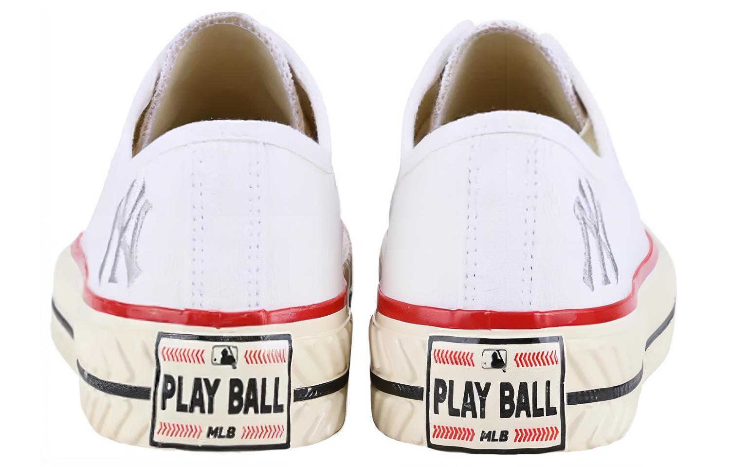 MLB Playball Origin Slip Resistant, Abrasion Resistant, Breathable, Lightweight Low Top Canvas Shoes Unisex White