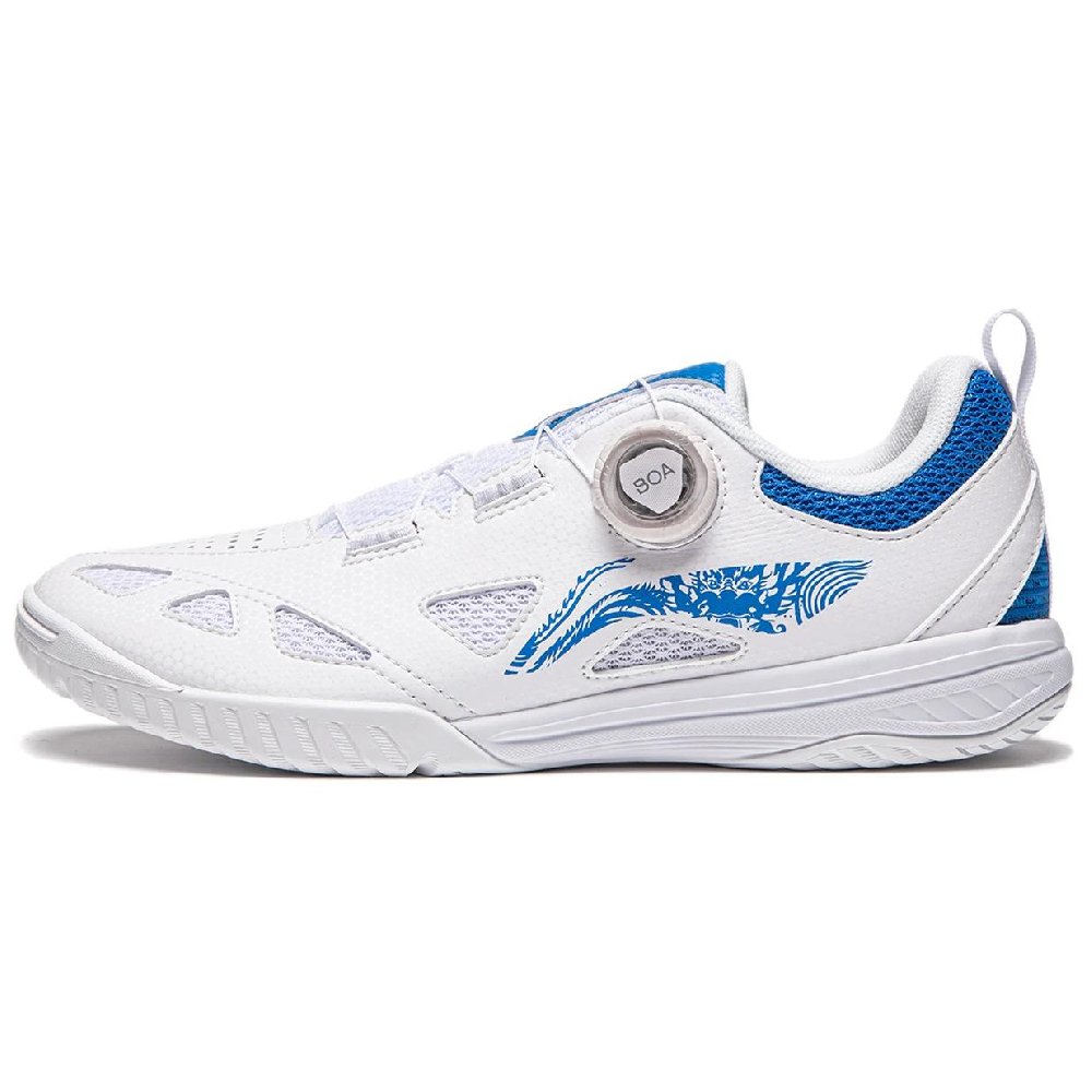 LiNing Mage ESS Anti-Slip And Wear-Resistant Breathable Low-Top Professional Table Tennis Shoes Unisex White Blue