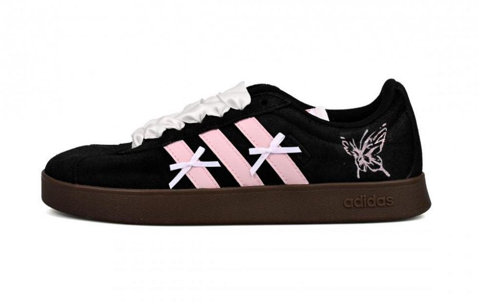 Adidas Butterfly Girlish SAML Low Top Skateboard Shoes Unisex Pink Black