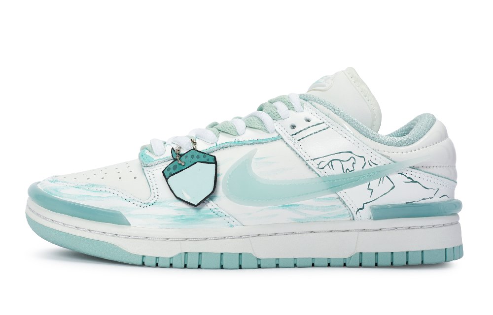 Nike Dunk Low-Top Skateboard Shoes Women's White Blue