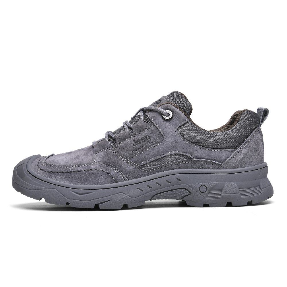 Jeep Outdoor Collection Anti-Slip Wear-Resistant Low-Top Casual Shoes Men's Gray