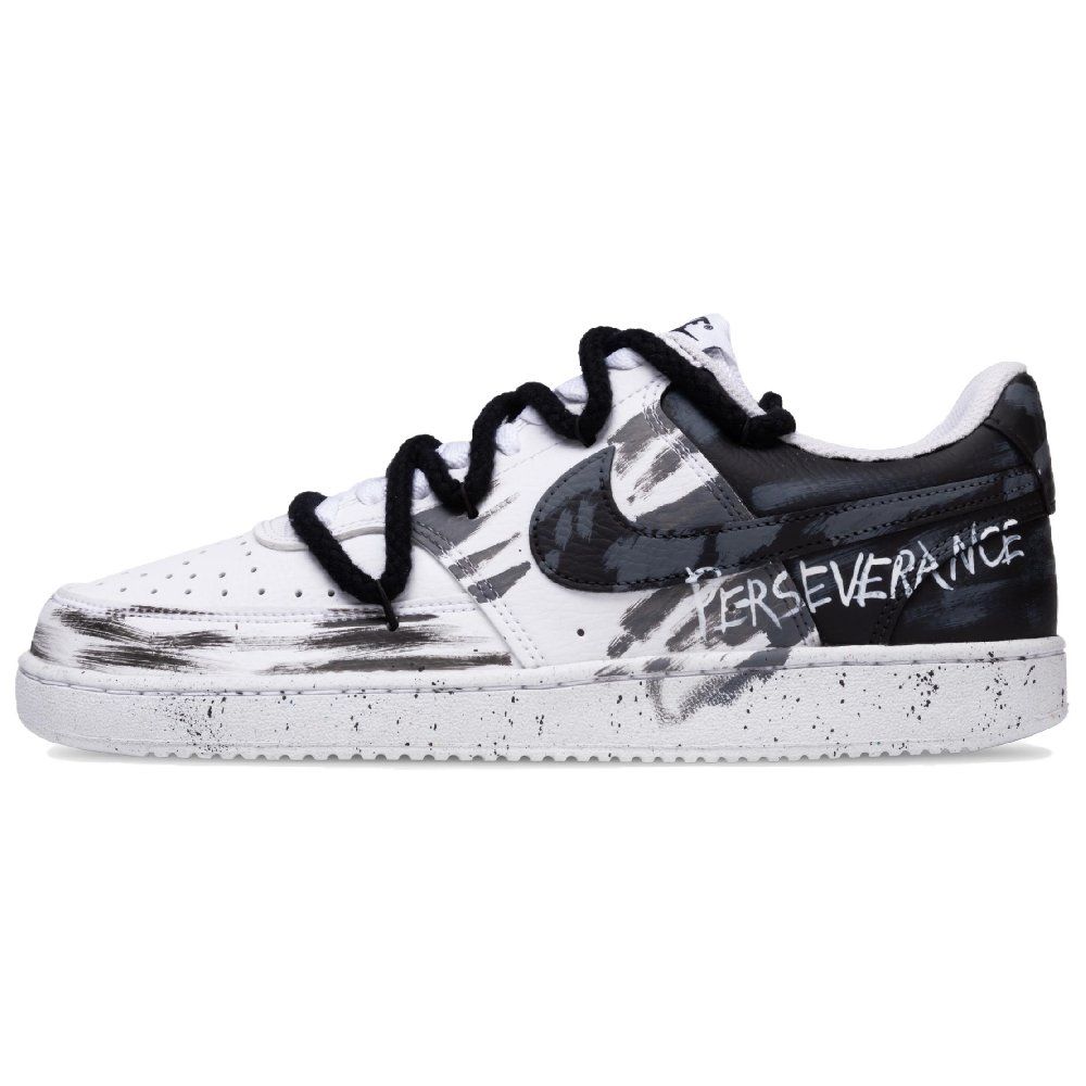 Nike Court Vision 1 Black Dream Slip Resistant Shock Absorbers Low Top Skateboard Shoes Men's Black