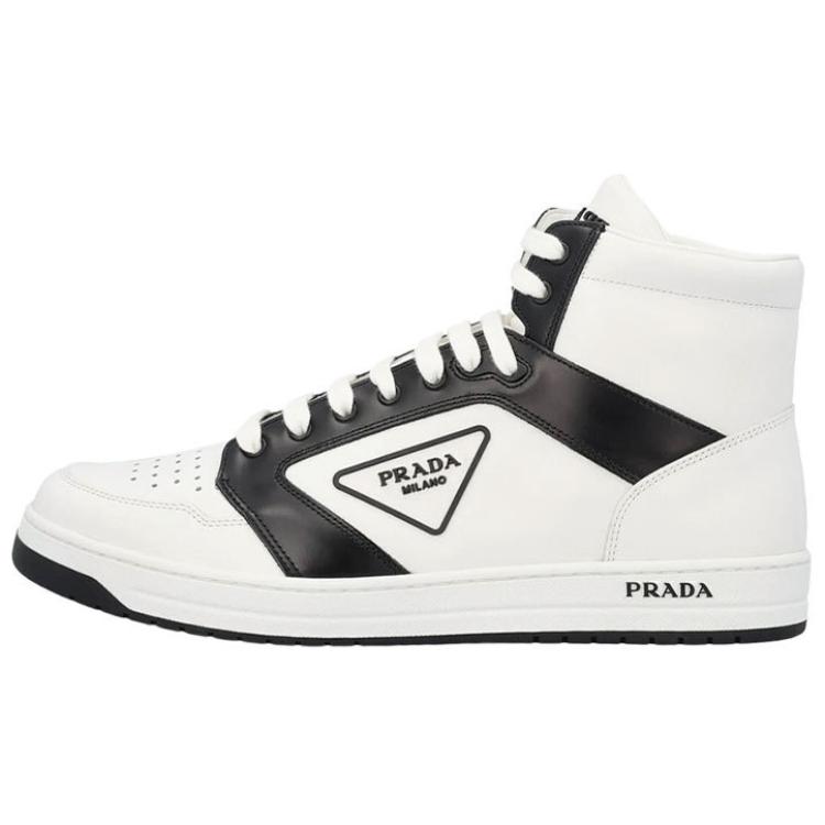 PRADA District High-Top Skateboard Shoes Men's Black White