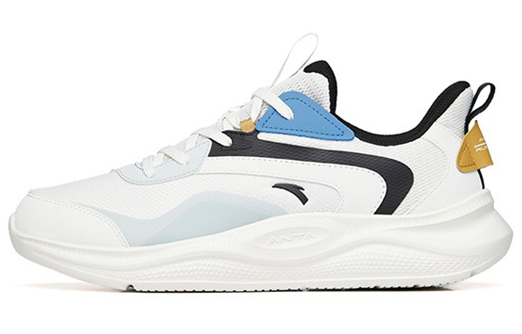 ANTA Running Collection Running Shoes Men's Low top Ivory White/Black/Light Asphalt Gray