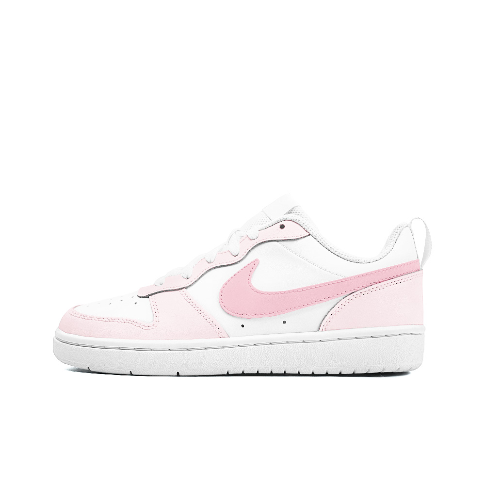 Nike Court Borough Anti-Slip Wear-Resistant And Impact-Resistant Low-Top Skateboard Shoes GS White Pink