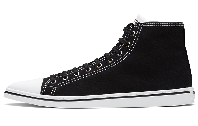 PRADA Canvas Shoes Men High-Top Black