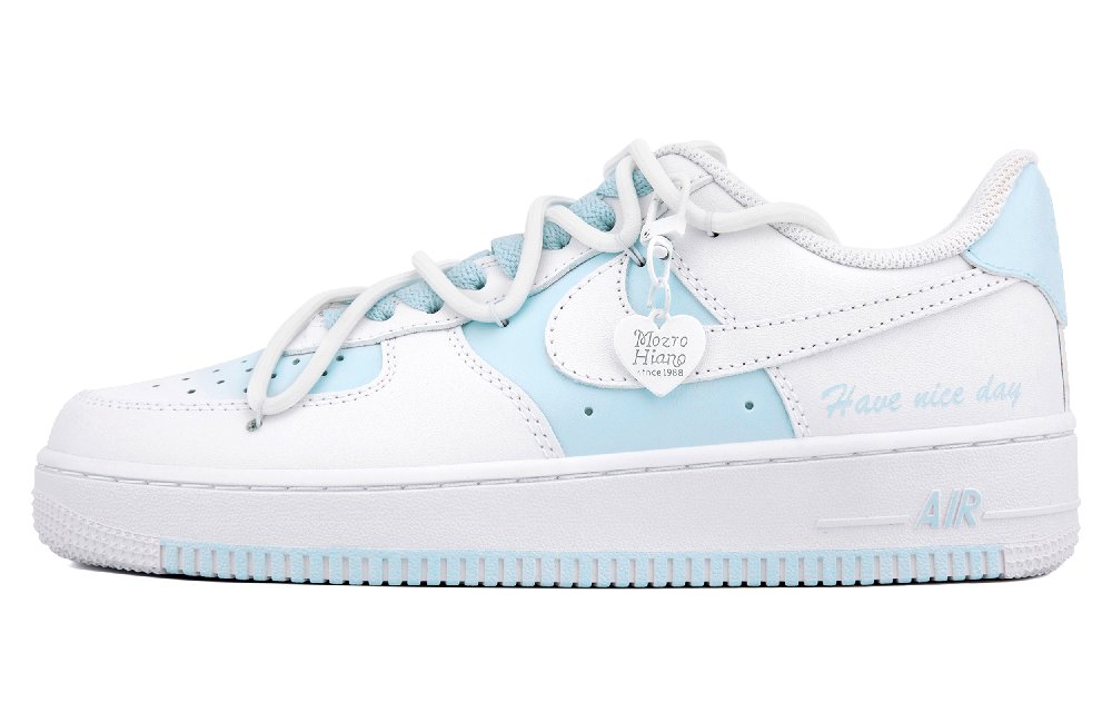 Nike Air Force 1 Abrasion-Resistant Low-Top Skateboard Shoes Men's Blue White