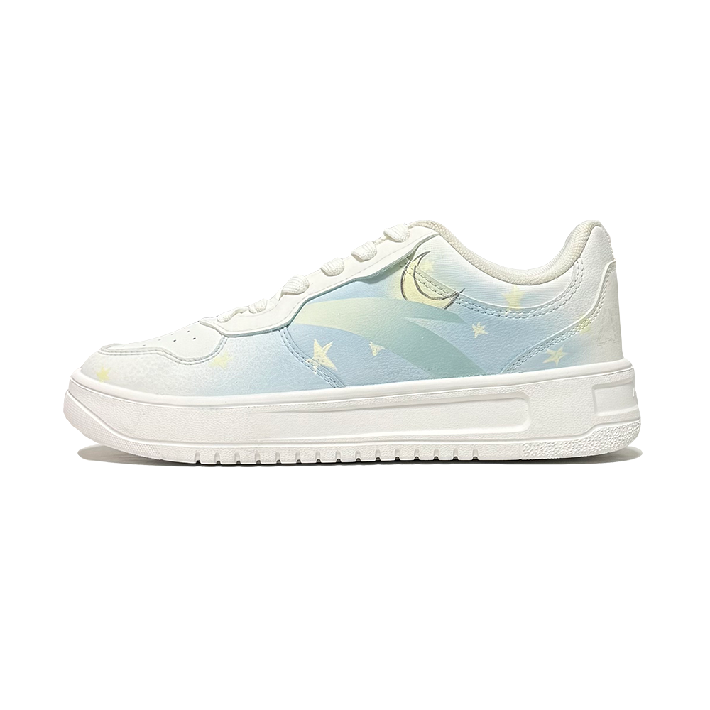 Anta Relaxed Slip Resistant Lightweight Height Increasing Low Top Skateboard Shoes Women's Sky Blue