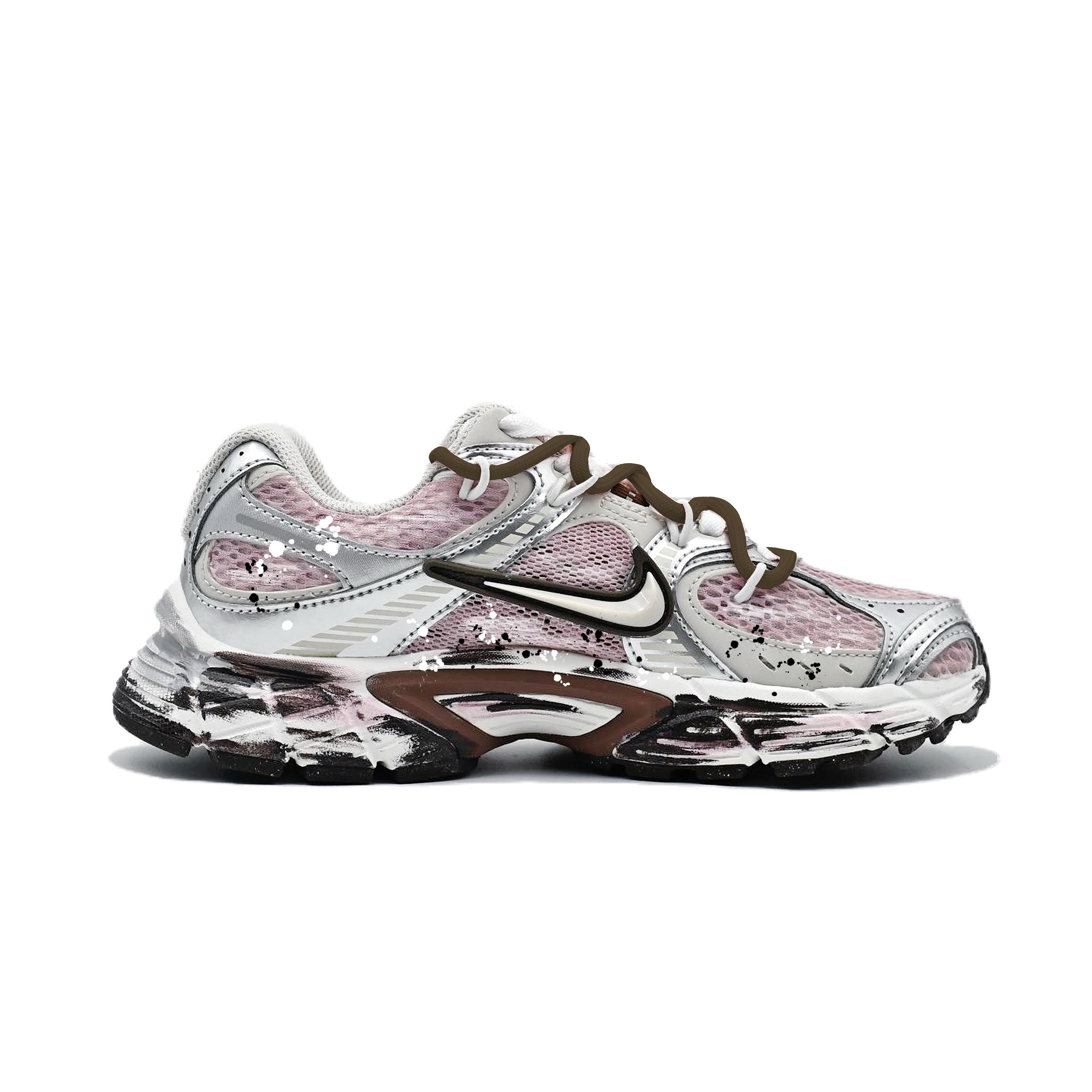 Nike V5 RNR Abrasion Resistant Low top Running Shoes Women's Silver Pink