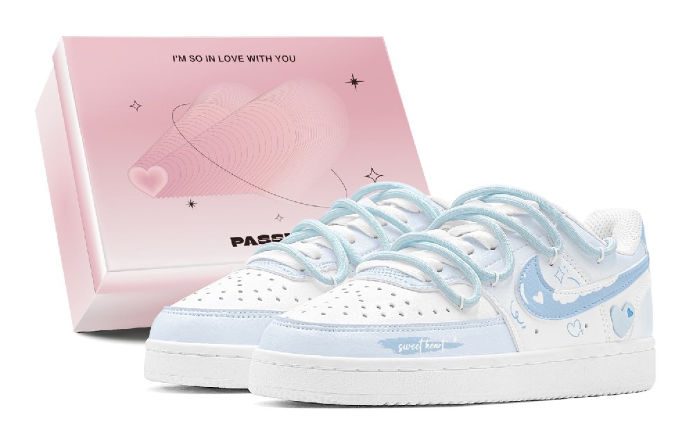 Nike Court Vision Low Top Skateboard Shoes Men's Sky Blue