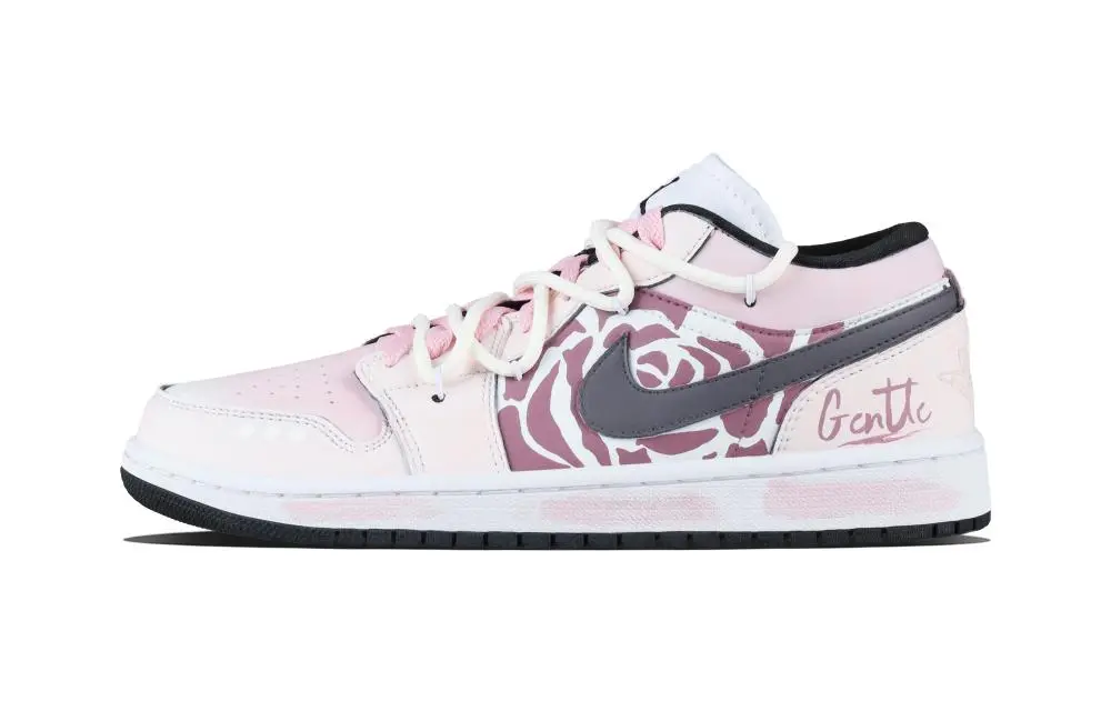 Jordan Air Jordan 1 Rose Shadow Scent Low top Skateboard Shoes Unisex Pink
