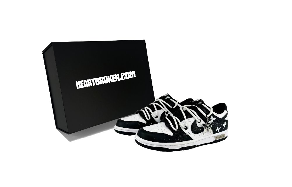 Nike Dunk Slip Resistant Cushioning Abrasion Resistant Low Top Skateboard Shoes GS Black White