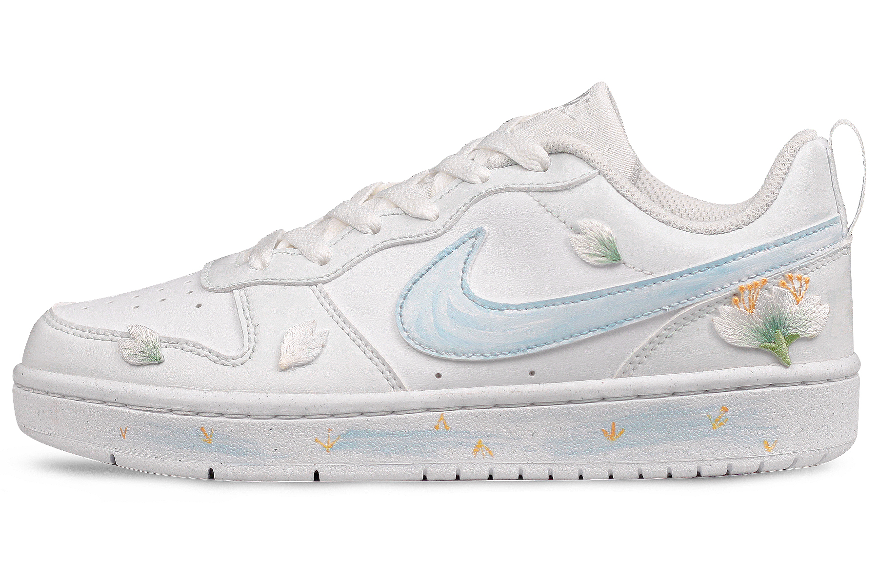 Nike Court Borough Low top Skateboard Shoes GS White Blue