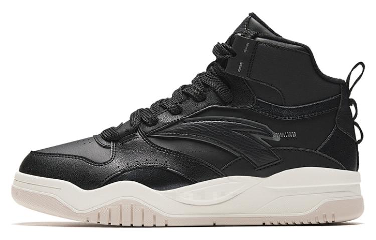 Anta Slam Wave Shoes, Fleece Lined Slip Resistant, Abrasion Resistant, Breathable Mid Top Skateboard Shoes Men's Black