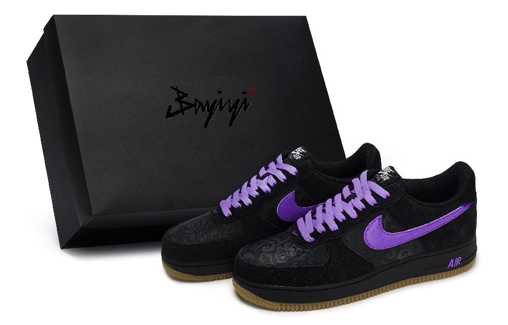 Nike Air Force 1 Skateboard Shoes Men Low Top Black/Purple