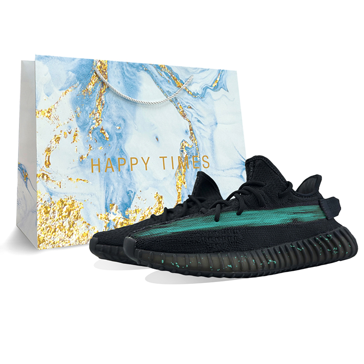 Adidas Originals Yeezy Boost 350 V2 Wear-resistant And Waterproof Low-Top Casual Shoes Unisex Black Green