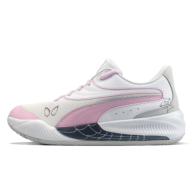 PUMA Triple Shock Absorbers Slip Resistant Abrasion Resistant Low Top Basketball Shoes Unisex Pink White