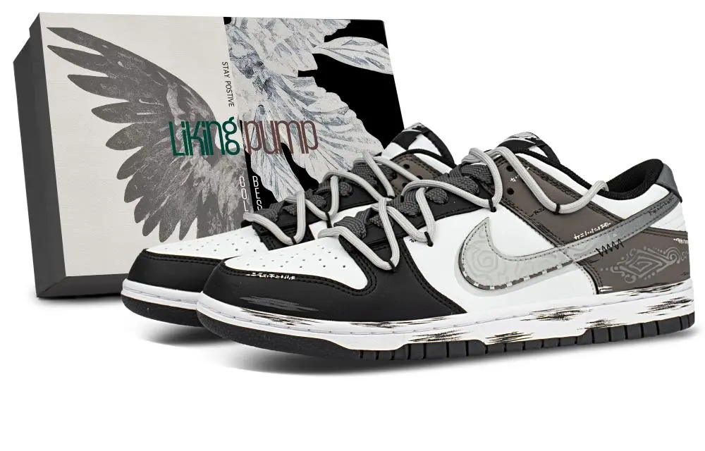 Nike Dunk Cushioning Low top Skateboard Shoes Unisex Black Gray