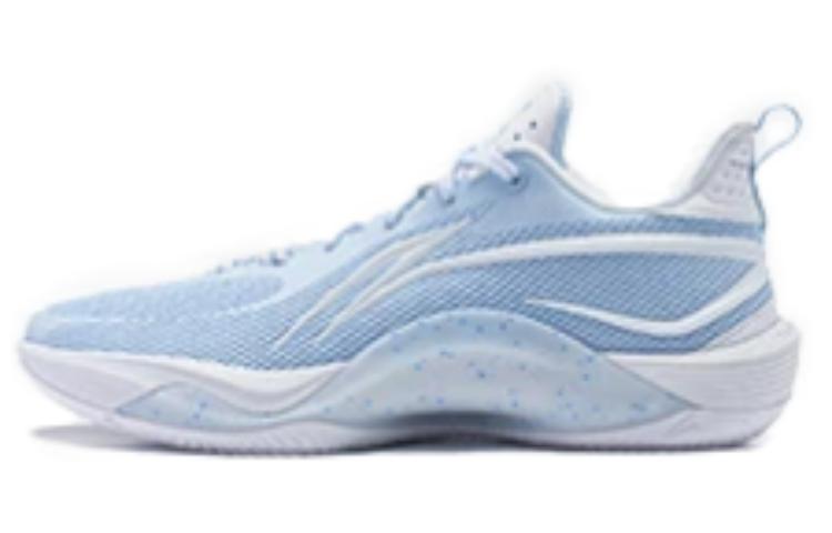 LiNing Slip Resistant Abrasion Resistant Low top Basketball Shoes Men's White Blue
