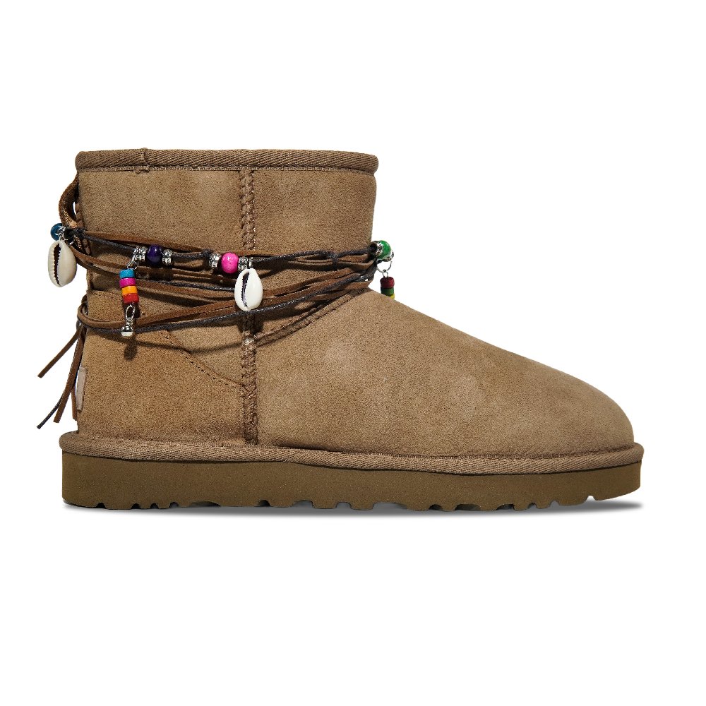 UGG Classic Mini II Joy Winter Calf Warm Slip Resistant Short Snow Boots Women's Light Brown