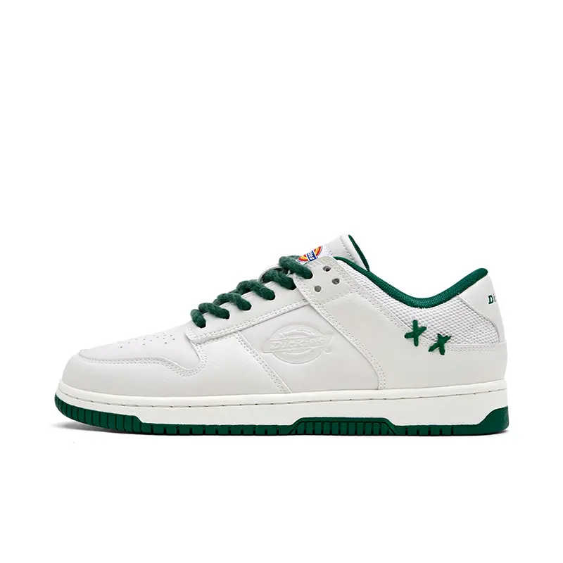 Dickies White Sneakers Breathable Low Top Skateboard Shoes Men's White Green