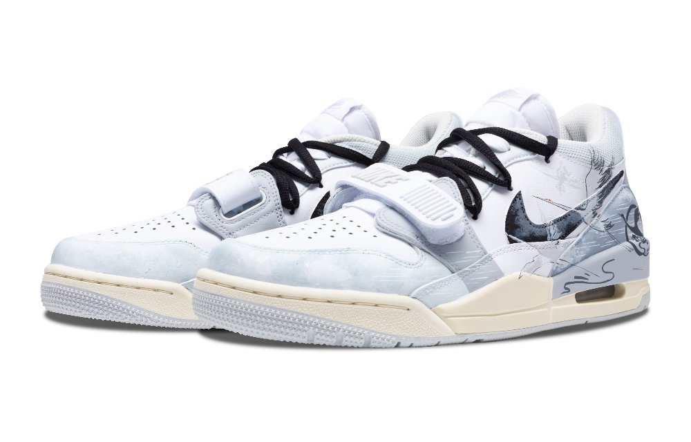 Jordan Legacy 312 Crane Groaning Wear-Resistant Slip-Resistant Low-Top Vintage Basketball Shoes Men's Gray