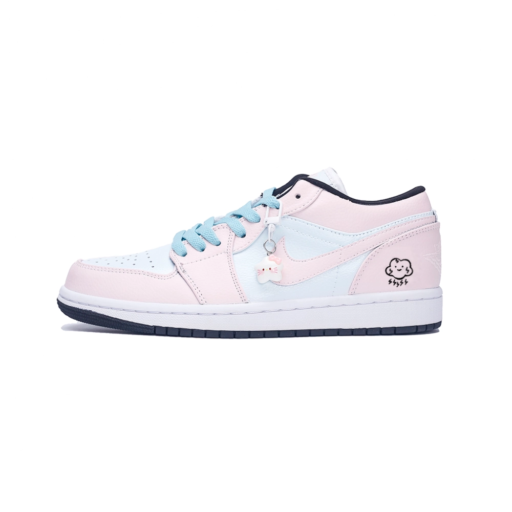 Jordan Air Jordan 1 Abrasion Resistant Vintage Basketball Shoes Women's Blue Pink