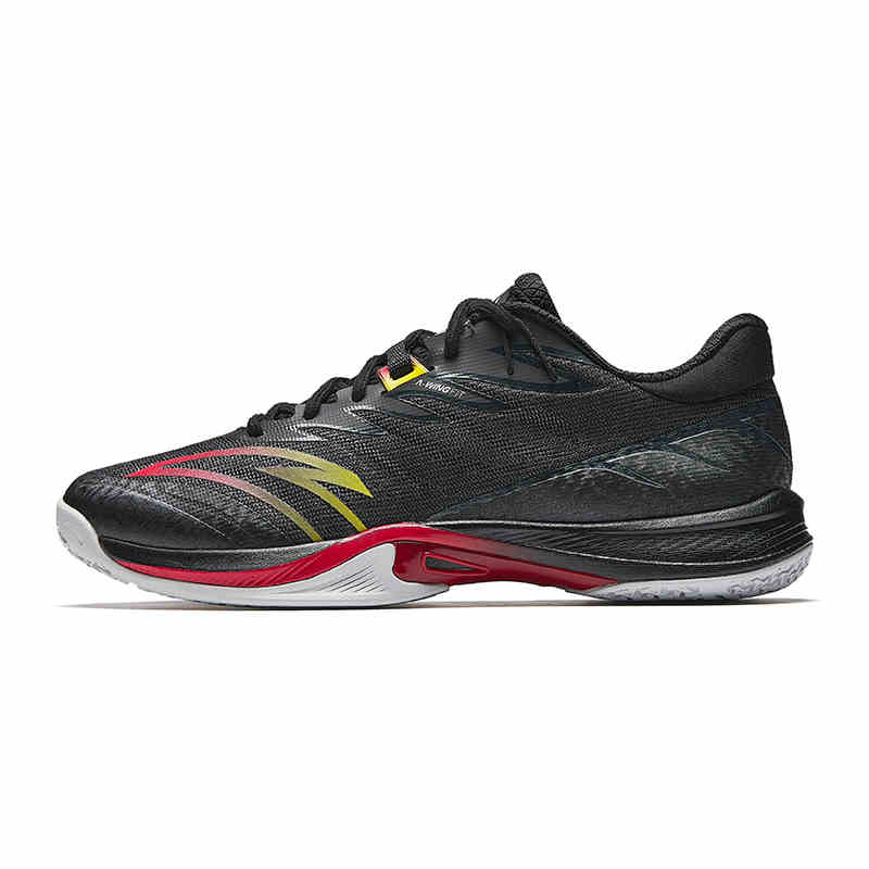 Anta Anti-Slip And Wear-Resistant Coverage Low-Top Badminton Shoes Unisex Black Red Yellow