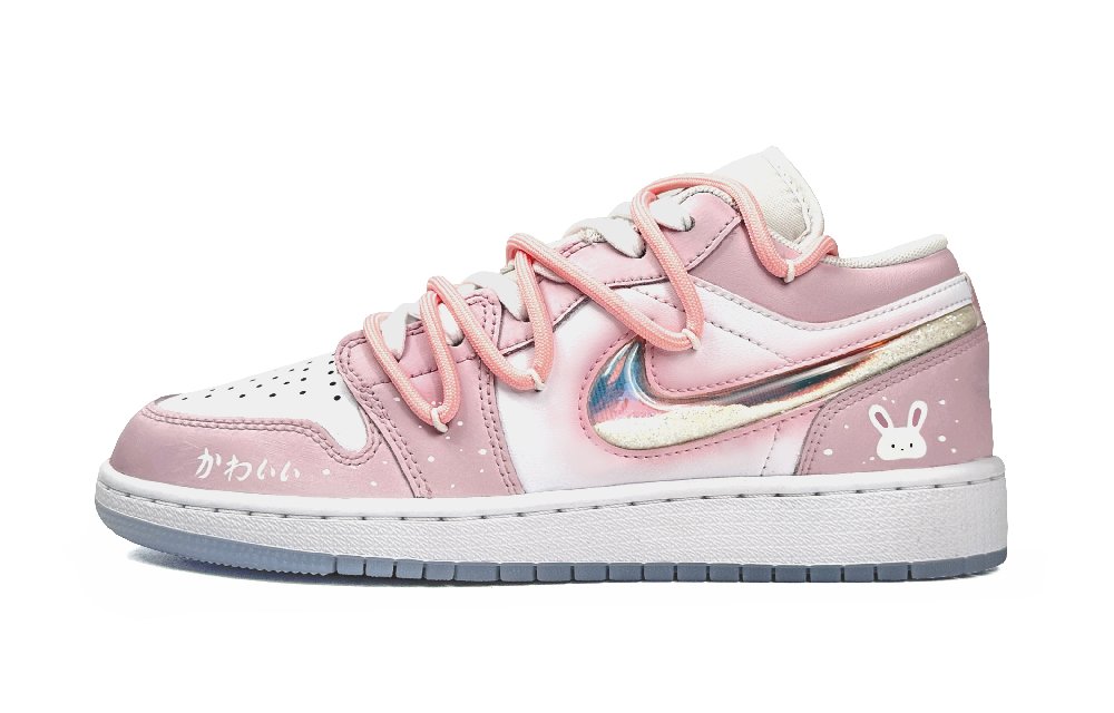 Jordan Air Jordan 1 Anti-Slip Wear-Resistant Low-Top Vintage Basketball Shoes Women's Pink