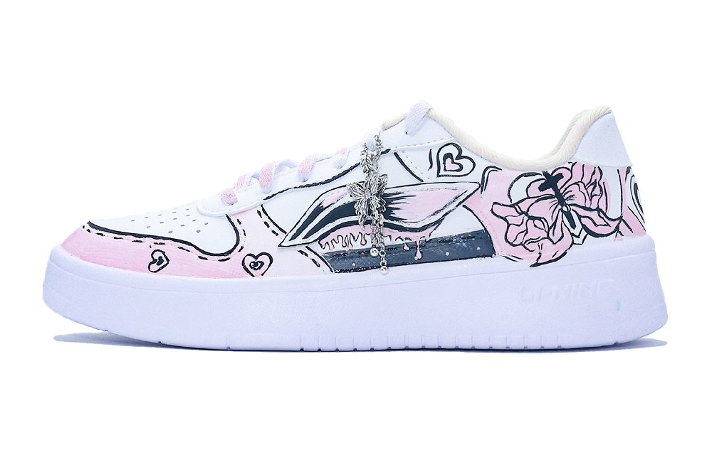 LINING Pontoon Boats Skateboard Shoes Women's Low Top Pink