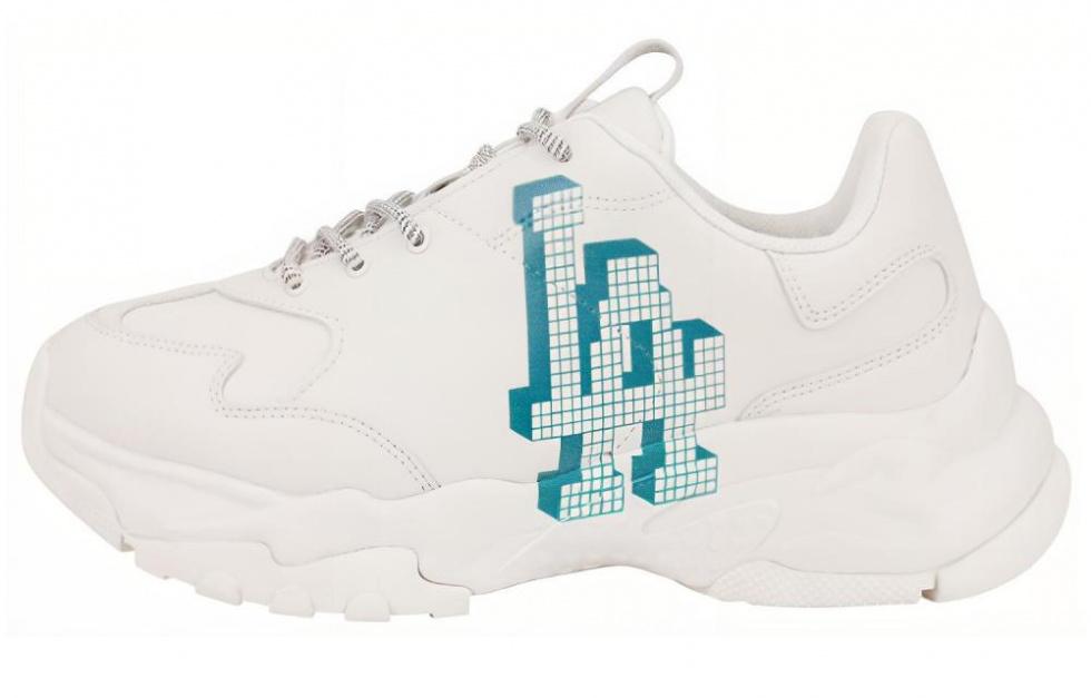 MLB Big Ball Chunky La Anti-Slip And Wear-Resistant Lightweight Low-Top Chunky Sneakers Unisex White Blue