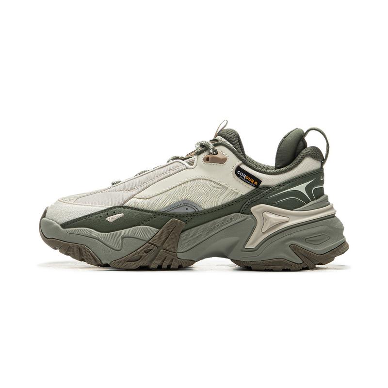 LiNing CF Su Chi 3 Cushioning, Slip Resistant, And Abrasion Resistant Low Top Hiking Shoes Women's Beige Green