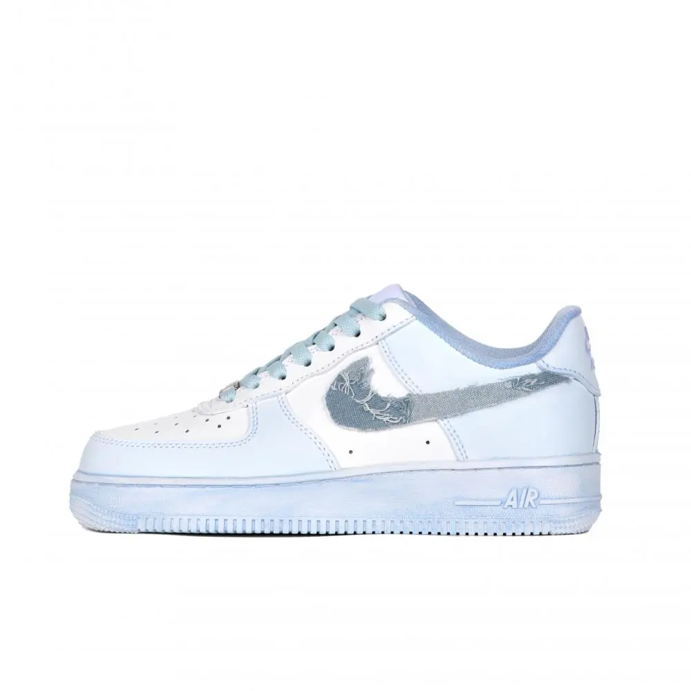 Nike Air Force 1 Abrasion Resistant Low top Skateboard Shoes Unisex Blue