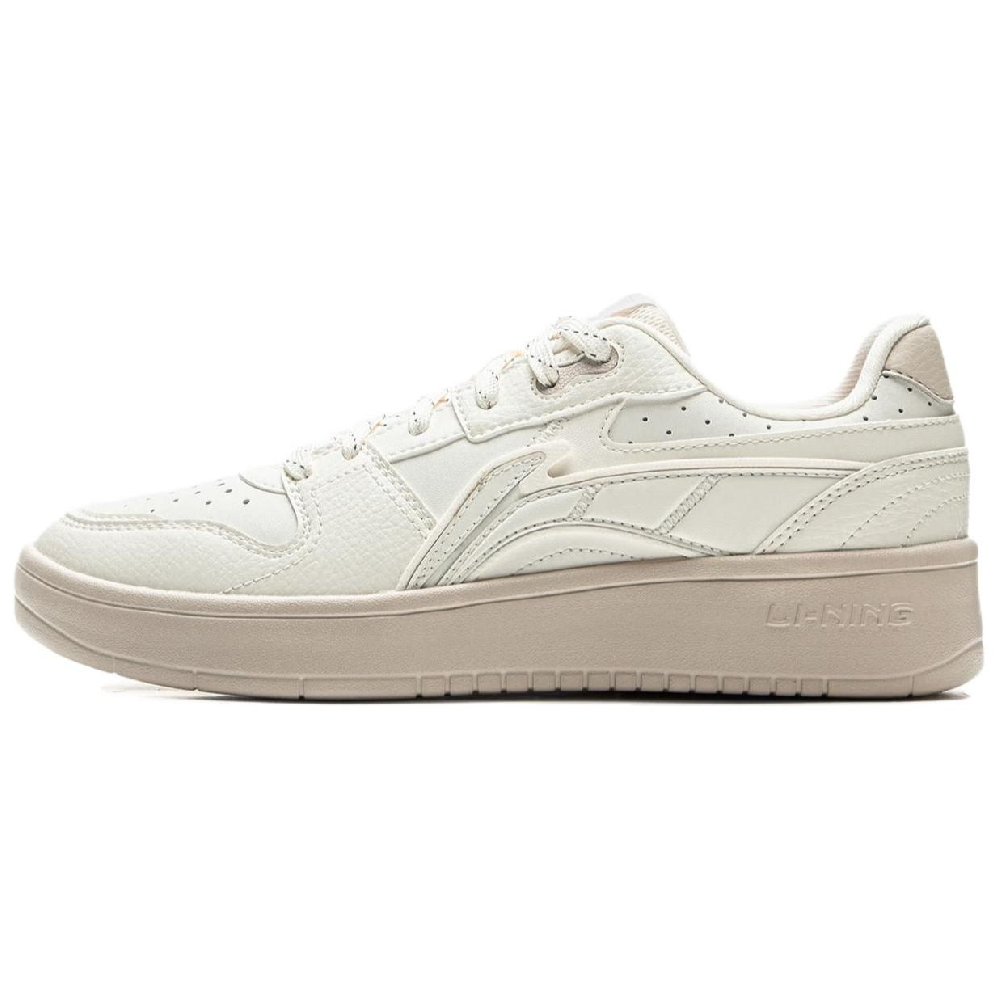 LiNing Acer Truncatum Slip Resistant Cushioning Abrasion Resistant Lightweight Low top Skateboard Shoes Women's Ecru