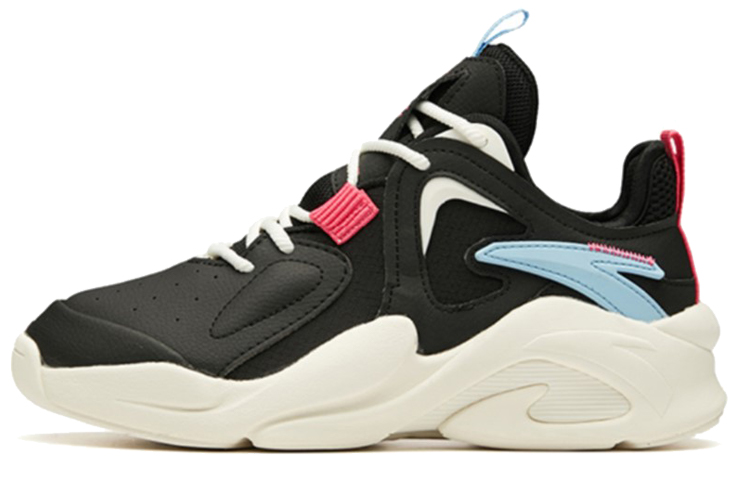 Anta Bastard Peak Cushioned Slip-Resistant Abrasion-Resistant Low-Top Chunky Sneakers Women's Black White