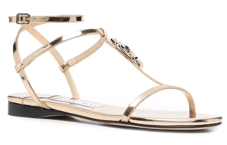 Jimmy Choo Alodie Strap Sandals Women's Gold