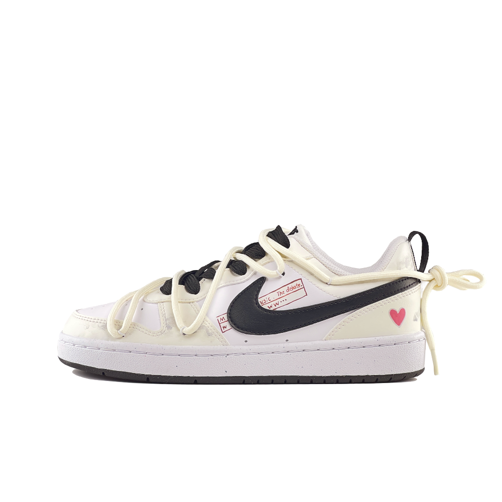 Nike Court Borough LO NCPS Low-Top Skateboard Shoes GS Beige White Black