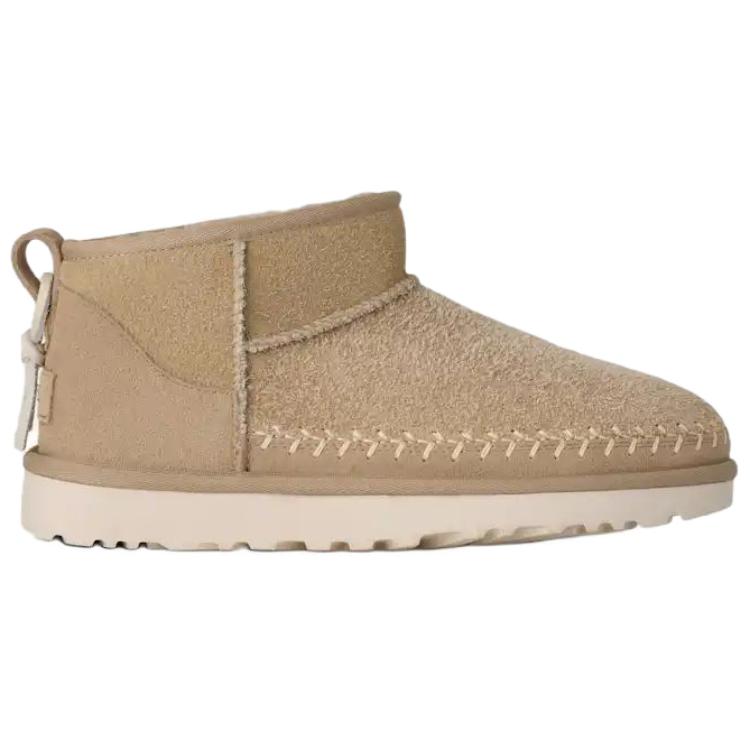 UGG CLASSIC ULTRA MINI Biarritz Abrasion Resistant Ankle Length Snow Boots Women's Khaki