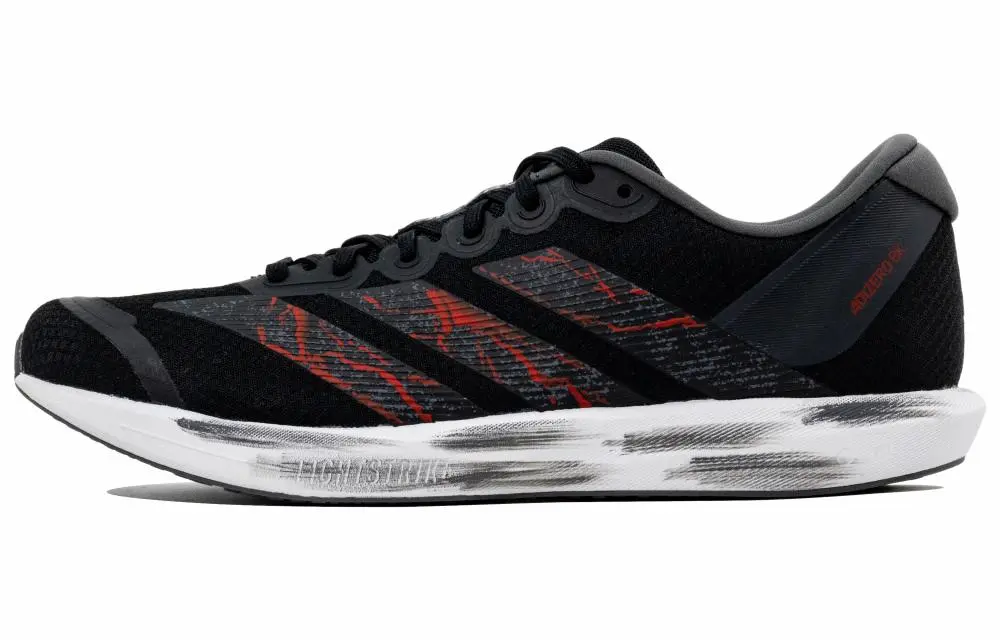 Adidas Adizero Lightweight Low top Running Shoes Unisex Black White Red