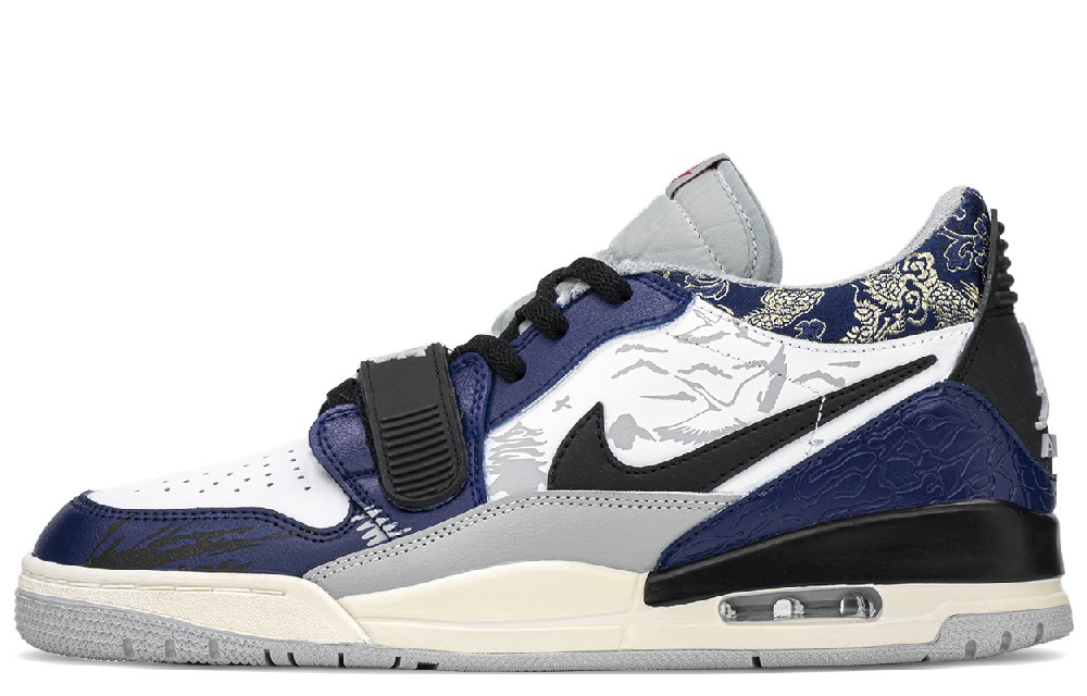 Jordan Legacy 312 Low Top Vintage Basketball Shoes Men's Dark Blue Black