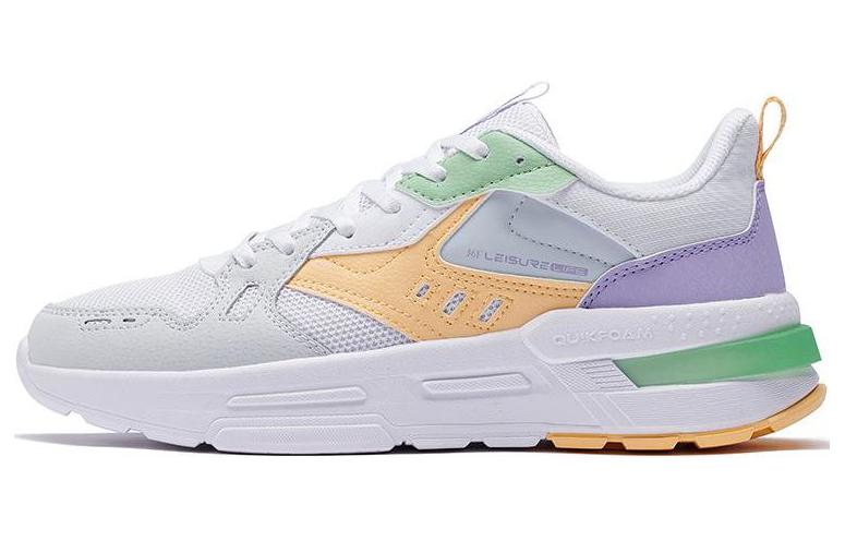 361° Anti Slip Wear Resistant Low Top Casual Shoes Women's White Orange Purple