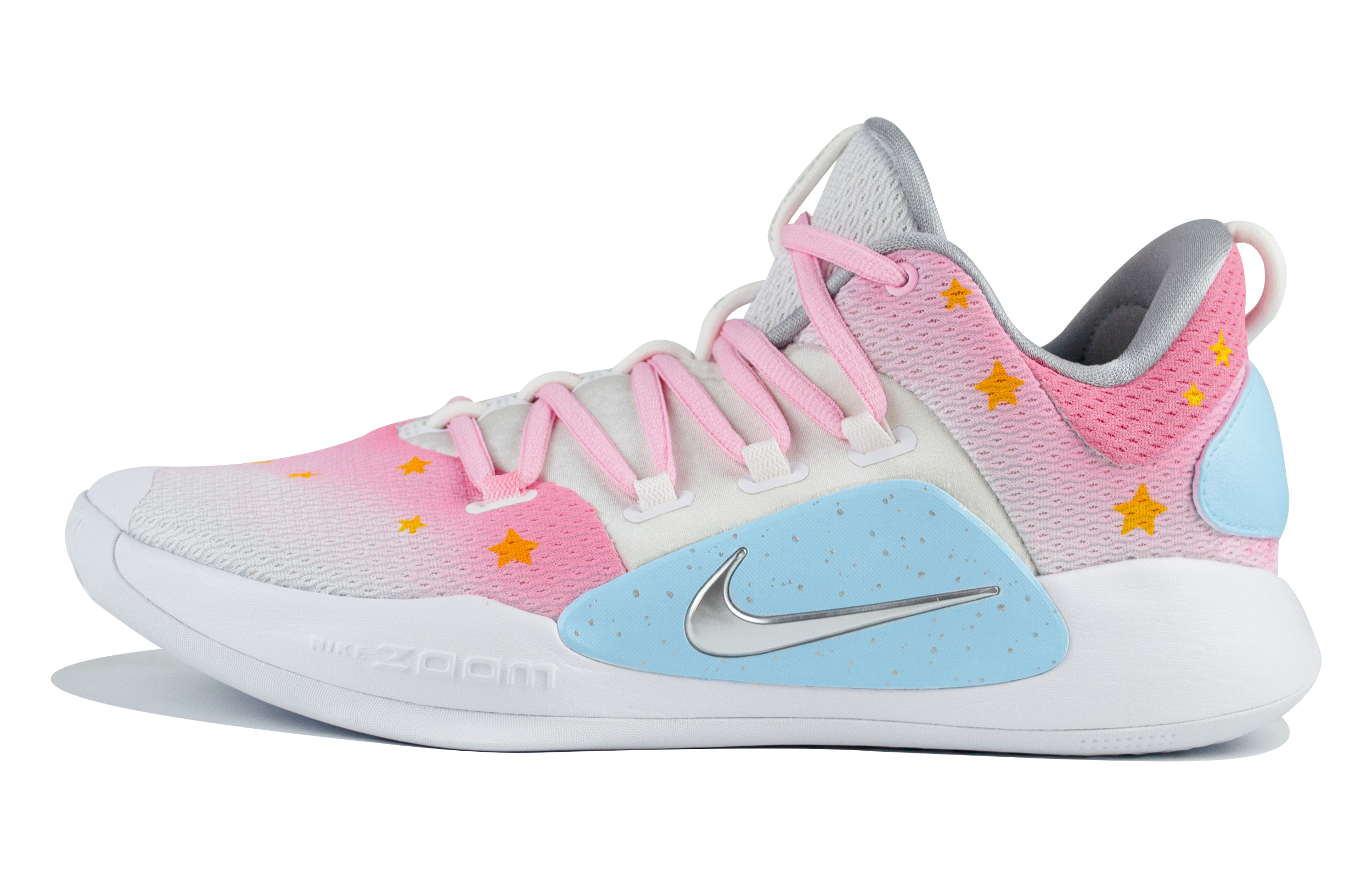 Nike Hyperdunk X Miami Star Anti Slip Wear Resistant Low Top Performance Basketball Shoes Men's Pink White Blue