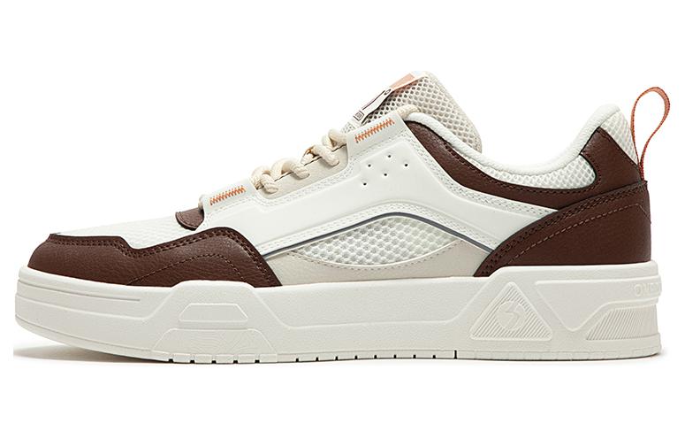 361° Slip-Resistant Low-Top Skateboard Shoes Men's White Brown