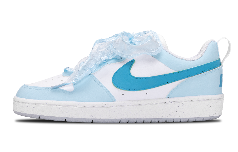 Nike Court Borough Anti-Slip Wear-Resistant Low-Top Skateboard Shoes GS Clearwater Blue