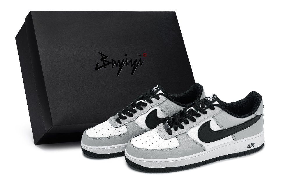 Nike Air Force 1 811 Manufacturing, Cloud Smoke Gray, Special Shoe Box Low Top Skateboard Shoes Men's Black White Gray