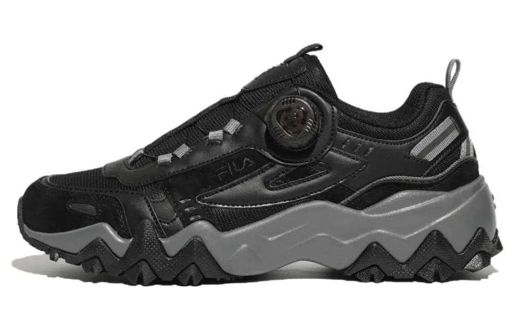 FILA Oakmont Tr Dial V2 Low Top Casual Shoes Unisex Black Gray Korean Style