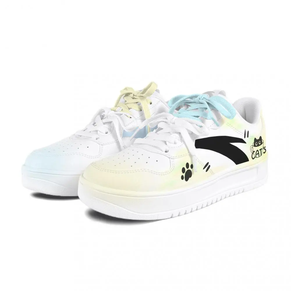 Anta Relaxed Abrasion Resistant Lightweight Slip Resistant Low top Skateboard Shoes Unisex Yellow Blue Mismatched