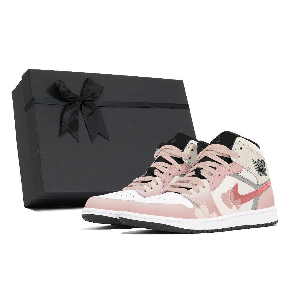 Jordan Air Jordan 1 Abrasion Resistant Mid Top Vintage Basketball Shoes Men's Yellow Pink